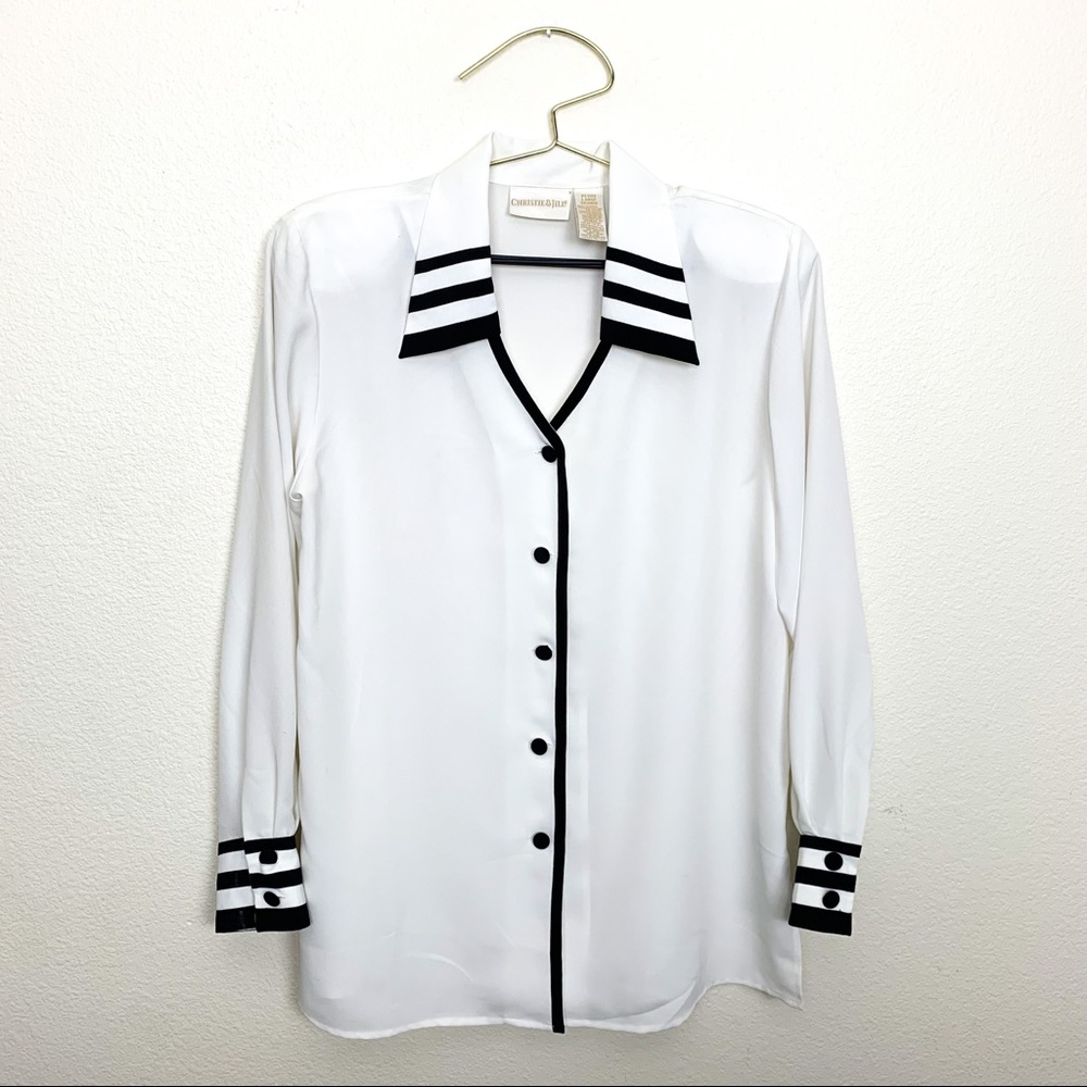 Christie & Jill Black and White Blouse